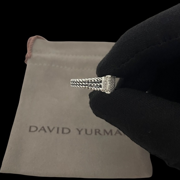 David Yurman Petite Wheaton Pave Diamond Ring Size 6 - Picture 6 of 8